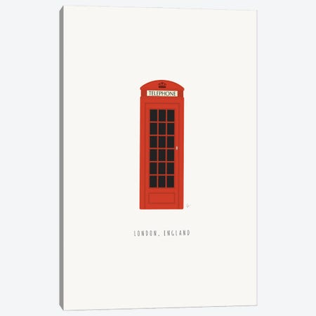 London Phone Booth Canvas Print #ELY216} by Lyman Creative Co. Canvas Wall Art