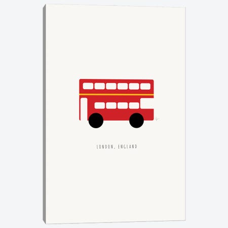 London Red Bus Canvas Print #ELY217} by Lyman Creative Co. Canvas Art
