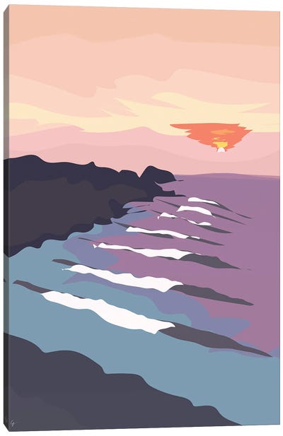 Chicama, Peru Ocean Waves At Sunset Canvas Art Print - Peru