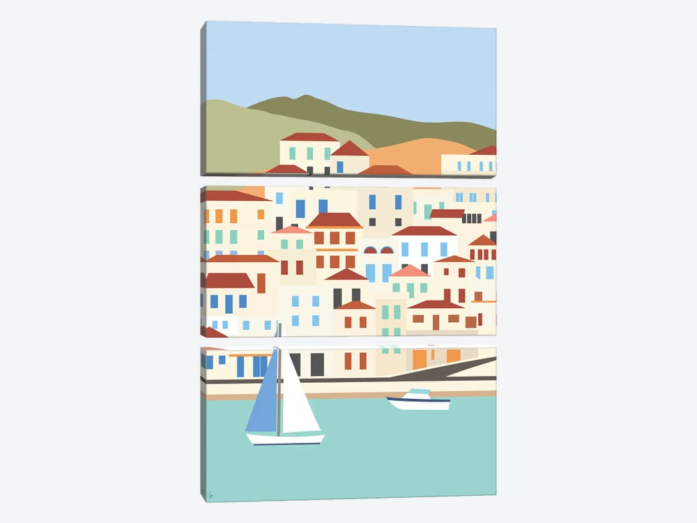 Batsi, Andros, Greece by Lyman Creative Co. 3-piece Canvas Art Print