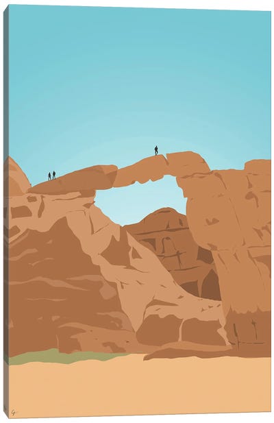 Burdah Rock Bridge, Wadi Rum Desert Canvas Art Print - Jordan