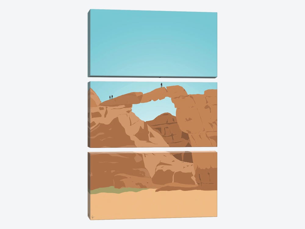 Burdah Rock Bridge, Wadi Rum Desert by Lyman Creative Co. 3-piece Art Print