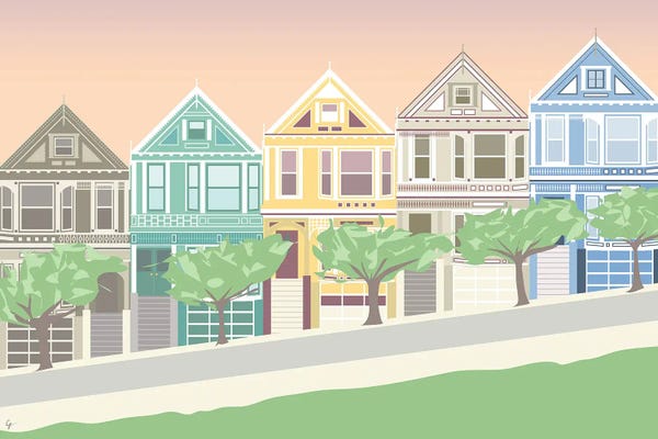 San Francisco: Painted Ladies, San Francisco, California by Lyman Creative Co.