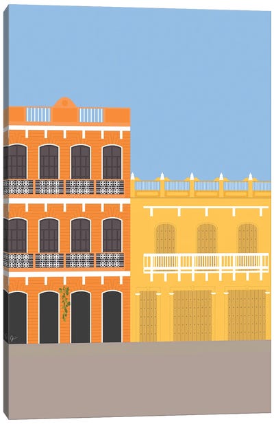 Colorful Buildings In Getsemani, Colombia Canvas Art Print
