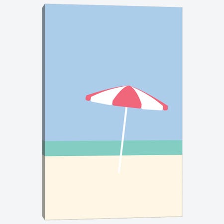 Umbrella On Playa Blanco | Cartagena, Colombia Canvas Print #ELY26} by Lyman Creative Co. Canvas Art Print