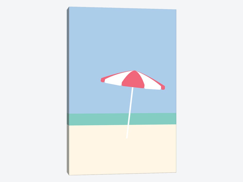 Umbrella On Playa Blanco | Cartagena, Colombia by Lyman Creative Co. 1-piece Canvas Artwork