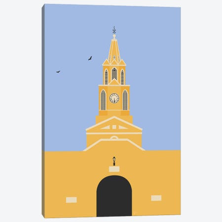Clock Tower, Cartagena, Colombia Canvas Print #ELY27} by Lyman Creative Co. Canvas Print