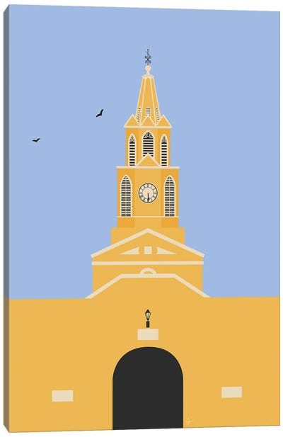 Clock Tower, Cartagena, Colombia Canvas Art Print - Lyman Creative Co