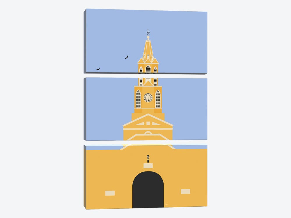 Clock Tower, Cartagena, Colombia by Lyman Creative Co. 3-piece Art Print