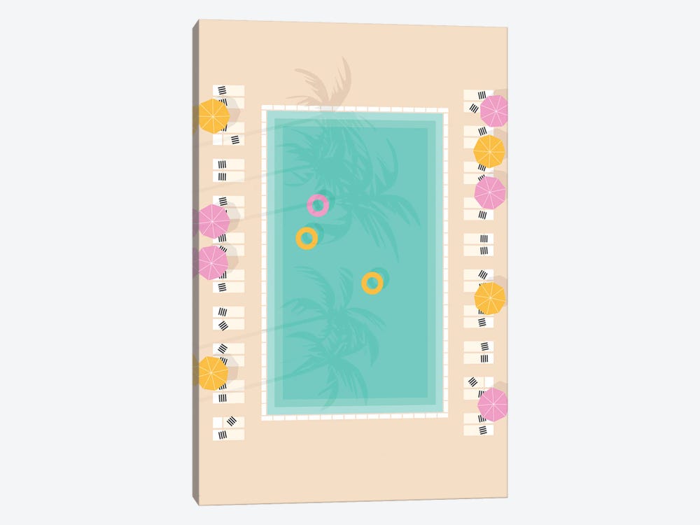 Palm Springs Pool Aerial by Lyman Creative Co. 1-piece Canvas Wall Art