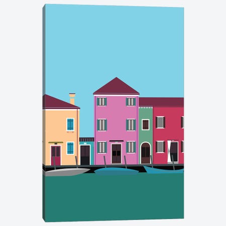 Colorful Burano, Italy Canvas Print #ELY34} by Lyman Creative Co. Canvas Artwork