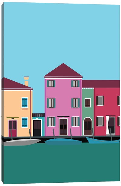 Colorful Burano, Italy Canvas Art Print - Lyman Creative Co