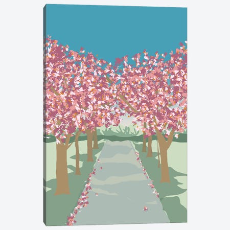 Cherry Blossoms In Battersea Park, London Canvas Print #ELY35} by Lyman Creative Co. Canvas Wall Art