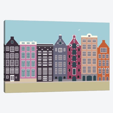 Damrak, Amsterdam, The Netherlands Canvas Print #ELY36} by Lyman Creative Co. Canvas Artwork