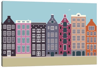 Damrak, Amsterdam, The Netherlands Canvas Art Print - Daydream Destinations