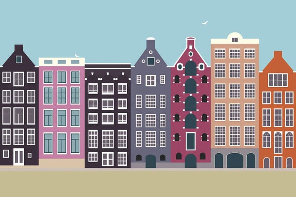 Amsterdam: Damrak, Amsterdam, The Netherlands by Lyman Creative Co.