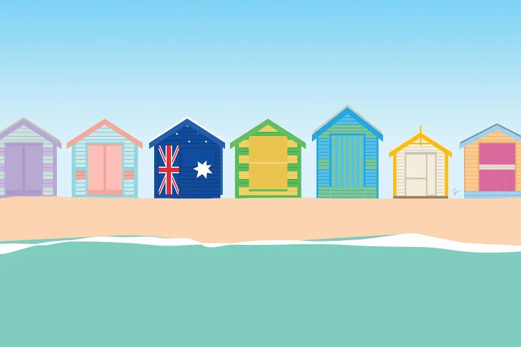 Brighton Beach Bathing Boxes, Melbourne, Australia