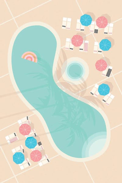 Palm Springs: Palm Springs Pool Aerial II by Lyman Creative Co.