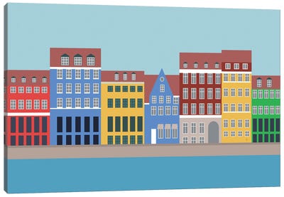 Nyhavn, Copenhagen, Denmark North Canvas Art Print - Lyman Creative Co