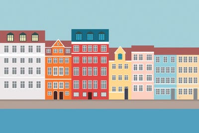 Nyhavn, Copenhagen, Denmark South by Lyman Creative Co. acrylic art print