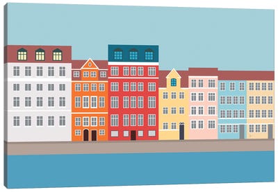 Nyhavn, Copenhagen, Denmark South Canvas Art Print - Lyman Creative Co