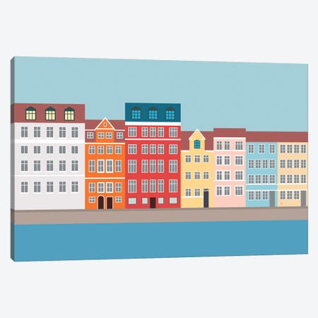 Nyhavn, Copenhagen, Denmark South Canvas Print #ELY42} by Lyman Creative Co. Canvas Artwork