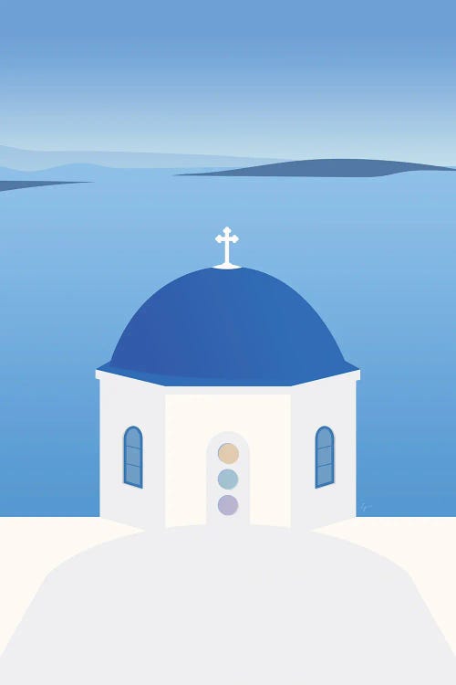 Blue Dome Church, Oia, Santorini, Greece