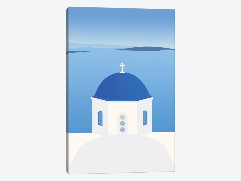 Blue Dome Church, Oia, Santorini, Greece by Lyman Creative Co. 1-piece Canvas Print
