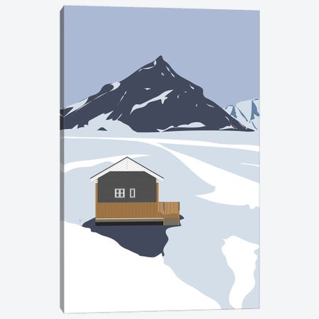 Iceland, Cabin In The Snow Canvas Print #ELY46} by Lyman Creative Co. Canvas Art Print