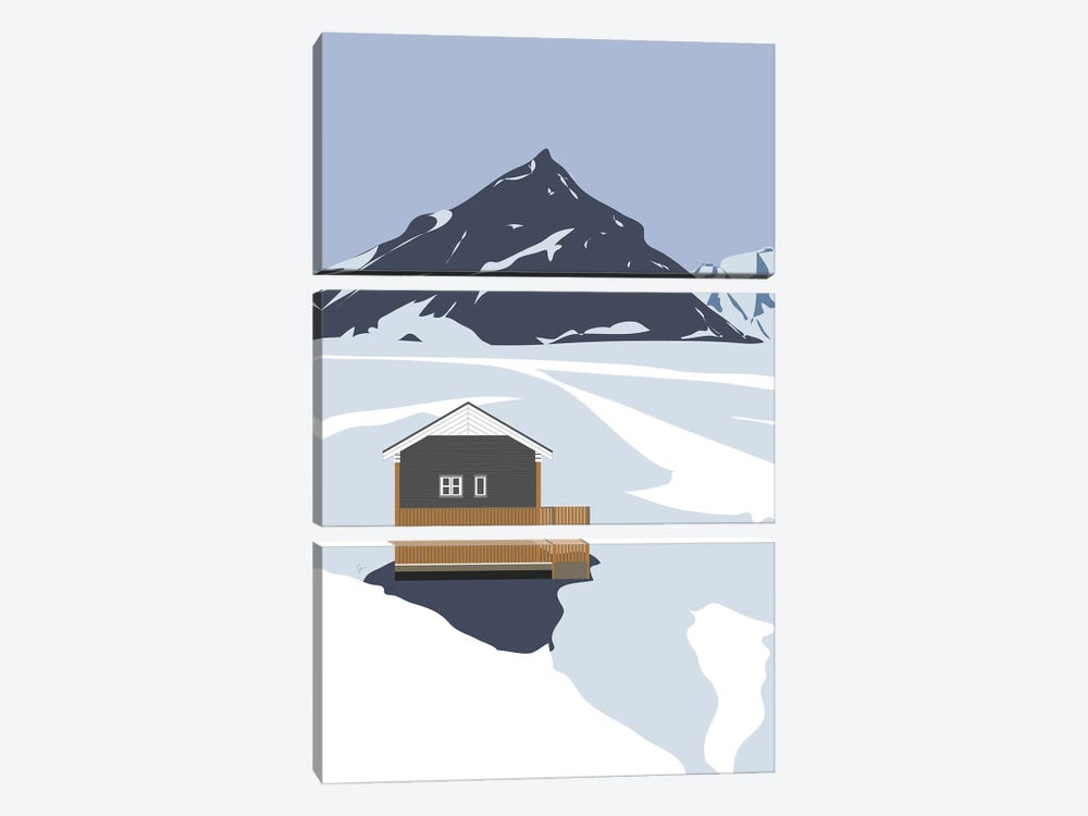 Iceland, Cabin In The Snow by Lyman Creative Co. 3-piece Canvas Artwork