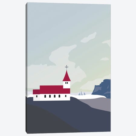 Vik, Iceland Church Canvas Print #ELY49} by Lyman Creative Co. Canvas Art