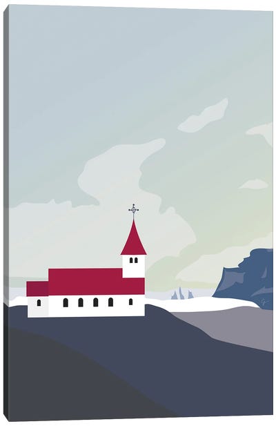 Vik, Iceland Church Canvas Art Print - Lyman Creative Co