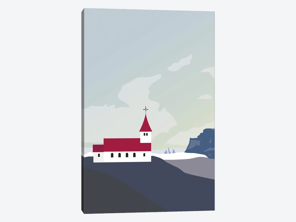 Vik, Iceland Church by Lyman Creative Co. 1-piece Canvas Print