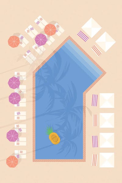 Palm Springs: Palm Springs Pool Aerial III by Lyman Creative Co.