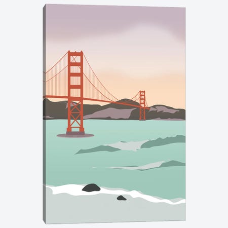Waves Under The Golden Gate Bridge, San Francisco, California Canvas Print #ELY53} by Lyman Creative Co. Canvas Art Print