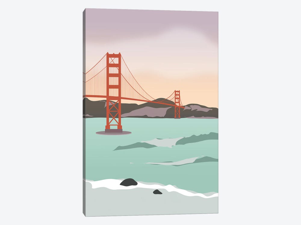 Waves Under The Golden Gate Bridge, San Francisco, California by Lyman Creative Co. 1-piece Canvas Wall Art