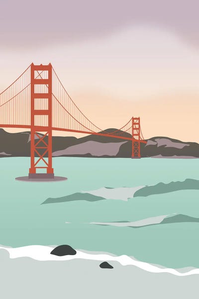 Daydream Destinations: Waves Under The Golden Gate Bridge, San Francisco, California by Lyman Creative Co.