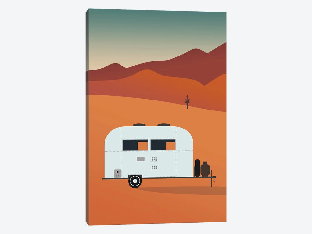 Camper In The Desert At Sunset by Lyman Creative Co. 1-piece Canvas Art Print