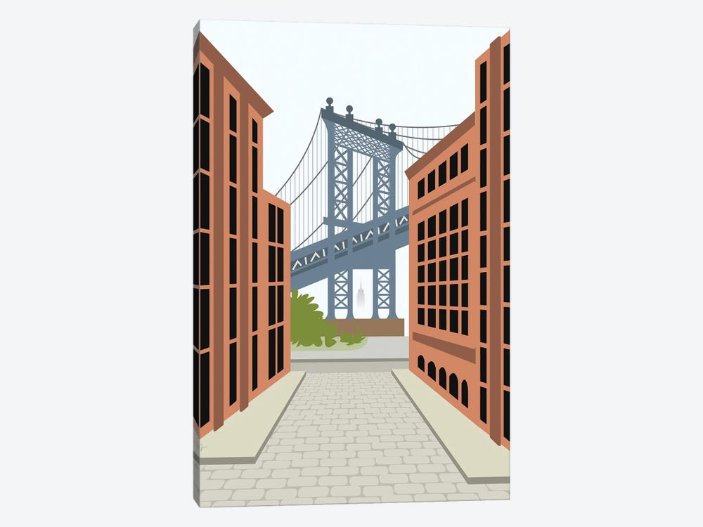 Manhattan Bridge, DUMBO, Downtown Brooklyn, NYC by Lyman Creative Co. 1-piece Canvas Art