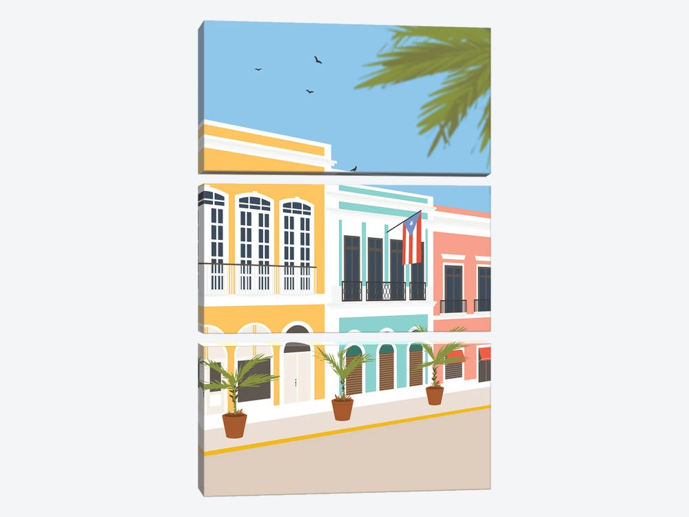 Old San Juan, Puerto Rico by Lyman Creative Co. 3-piece Canvas Art Print