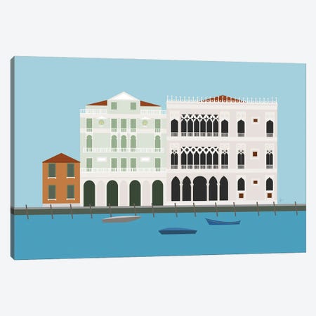 Venice, Italy Canals Canvas Print #ELY67} by Lyman Creative Co. Canvas Art Print
