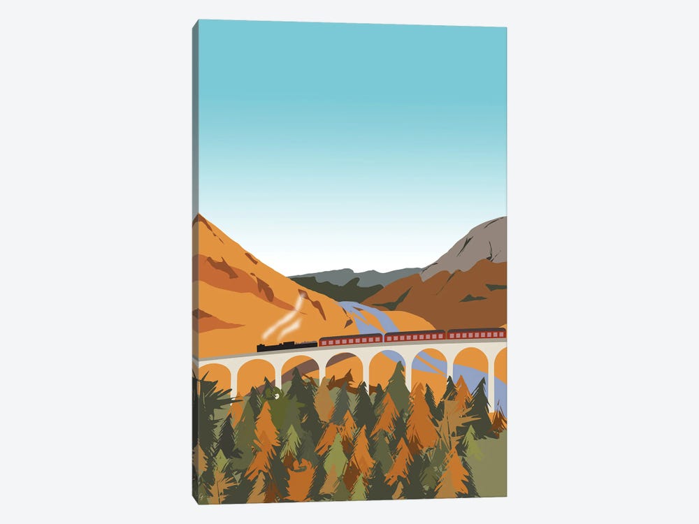 Train On The Glenfinnan Viaduct, Scottish Highlands, Scotland by Lyman Creative Co. 1-piece Canvas Art
