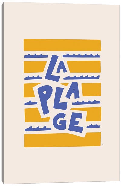 La Plage French Beach Canvas Art Print - Lyman Creative Co