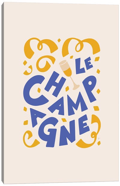 Le Champagne French Canvas Art Print - Champagne Art