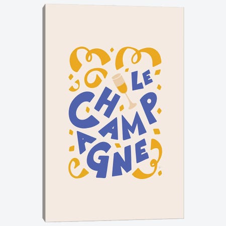 Le Champagne French Canvas Print #ELY89} by Lyman Creative Co. Canvas Art