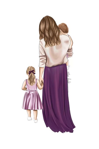 Fashion Illustrations: Mother And Daughters by Elza Fouche
