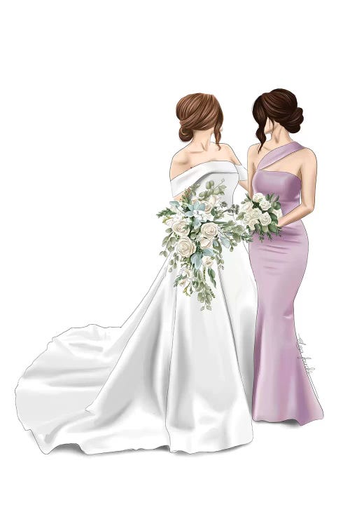Bride & Maid Of Honour by Elza Fouche wall art