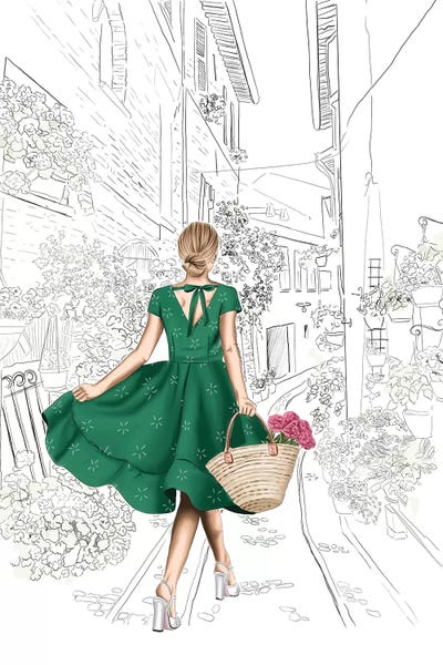 Fashion Illustrations: Alley Of Flowers by Elza Fouche