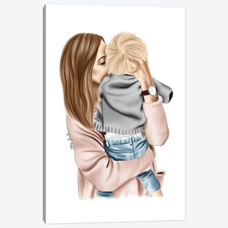 Mother And Son Canvas Print #ELZ112} by Elza Fouche Canvas Artwork