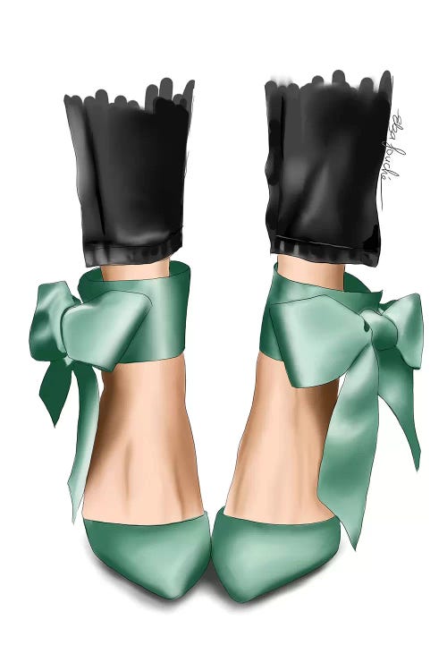 Mint Bow Heels